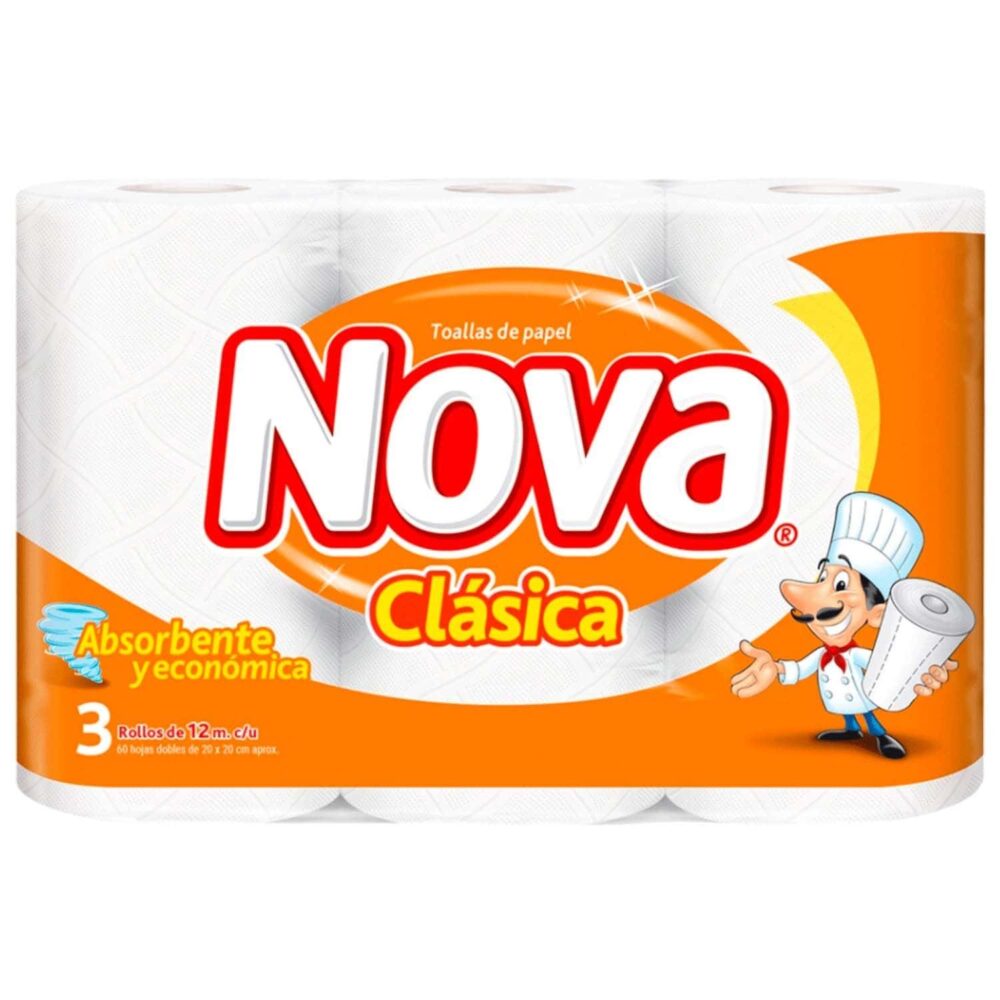 TOALLA DE PAPEL NOVA CLASIC 3X12 MTS